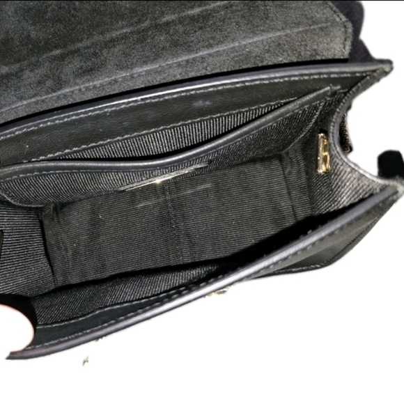 Furla Black Leather Crossbody Bag with Gold Chain, Key, And Authenticity Cards - Picture 2 of 8